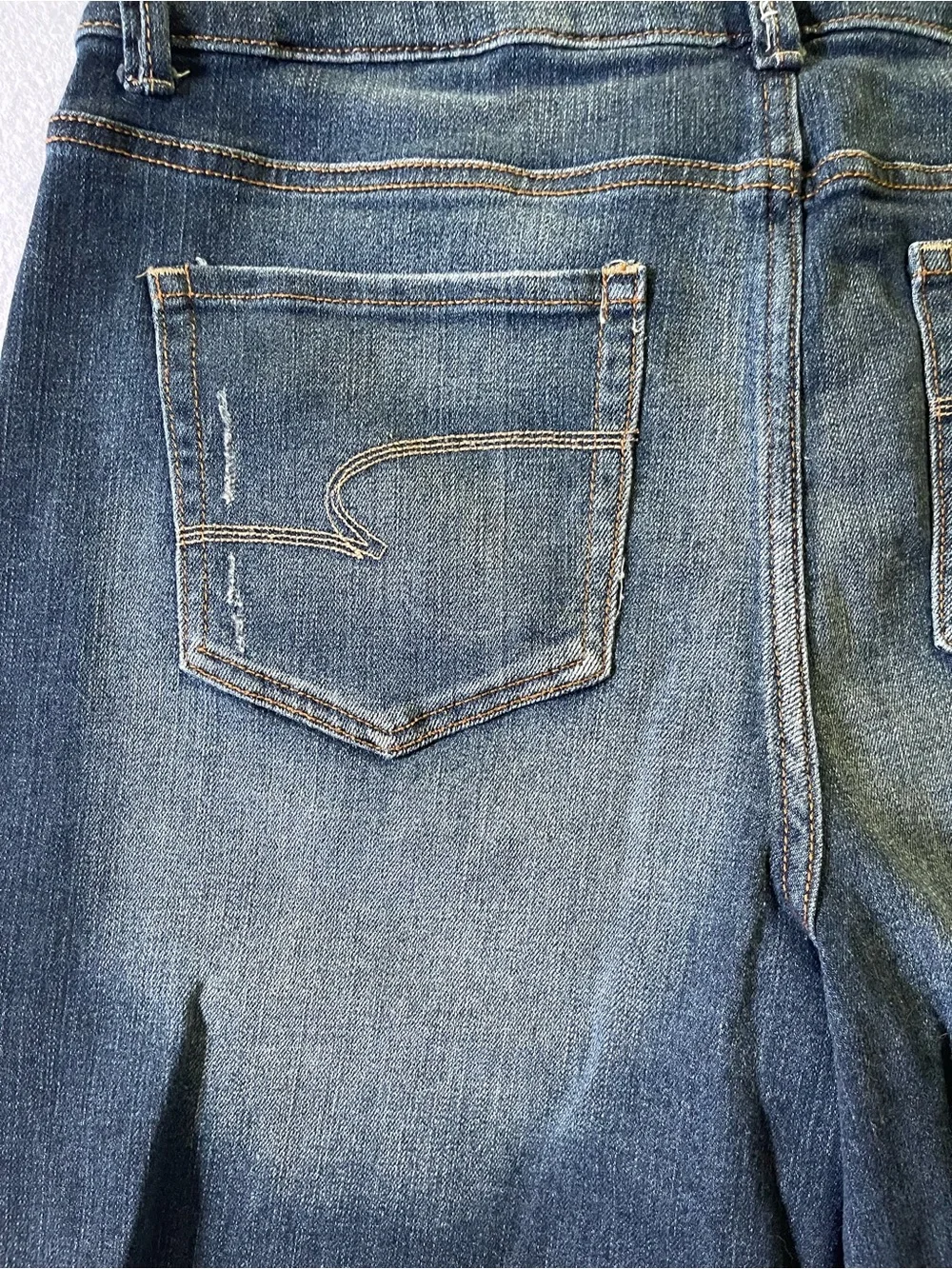 Time and Tru Dark Blue High-Rise Denim Bermuda Shorts